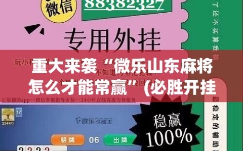 重大来袭“微乐山东麻将怎么才能常赢”(必胜开挂神器)