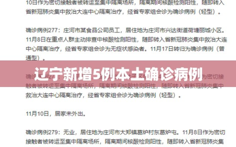 辽宁新增5例本土确诊病例