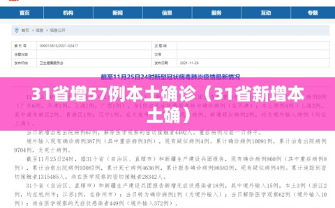 31省增57例本土确诊（31省新增本土确）