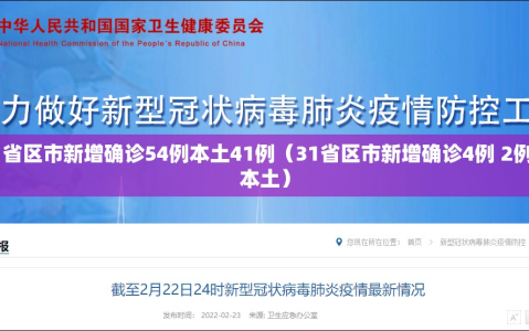 31省区市新增确诊54例本土41例（31省区市新增确诊4例 2例为本土）