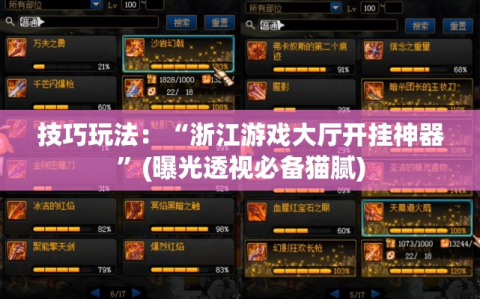 技巧玩法：“浙江游戏大厅开挂神器”(曝光透视必备猫腻)