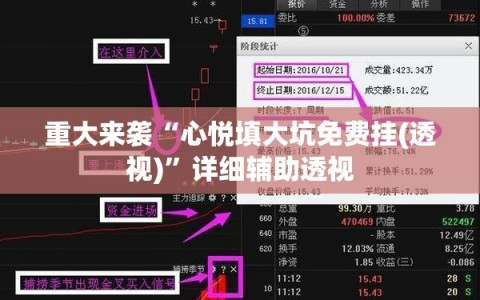重大来袭“心悦填大坑免费挂(透视)”详细辅助透视