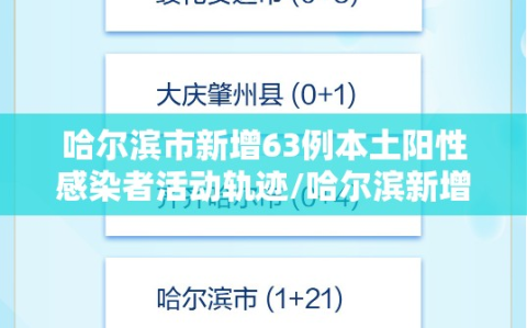 哈尔滨市新增63例本土阳性感染者活动轨迹/哈尔滨新增41例感染者
