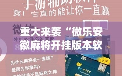 重大来袭“微乐安徽麻将开挂版本软件”(原来确实是有插件)