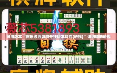可用版本“微乐陕西麻将开挂版本软件(透视)”详细辅助透视
