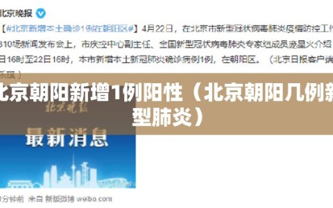 北京朝阳新增1例阳性（北京朝阳几例新型肺炎）