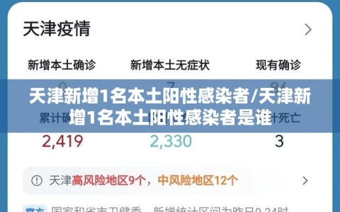 天津新增1名本土阳性感染者/天津新增1名本土阳性感染者是谁